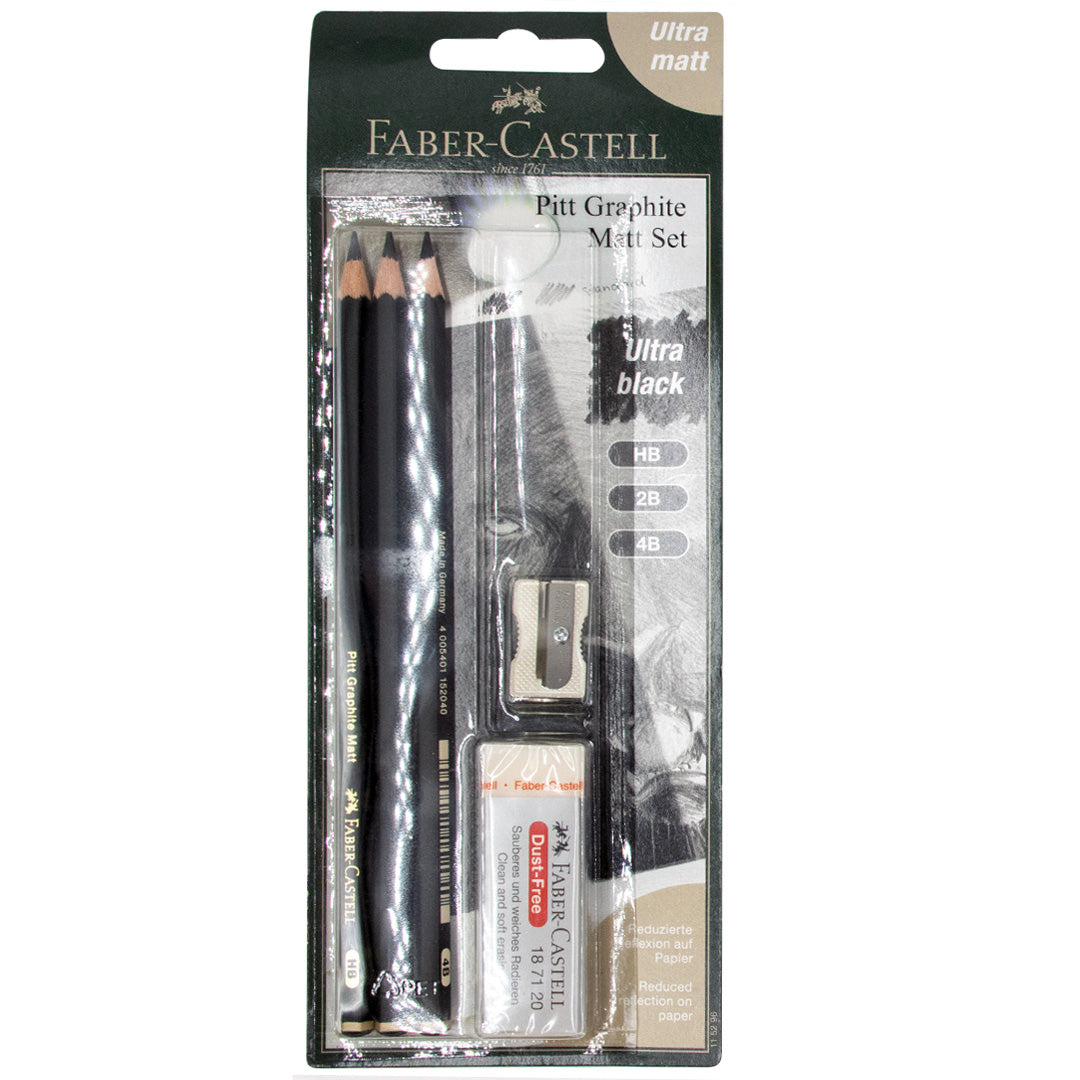 Faber-Castell Pitt Graphite Matt Pencil Set of 3 HB 2B 4B