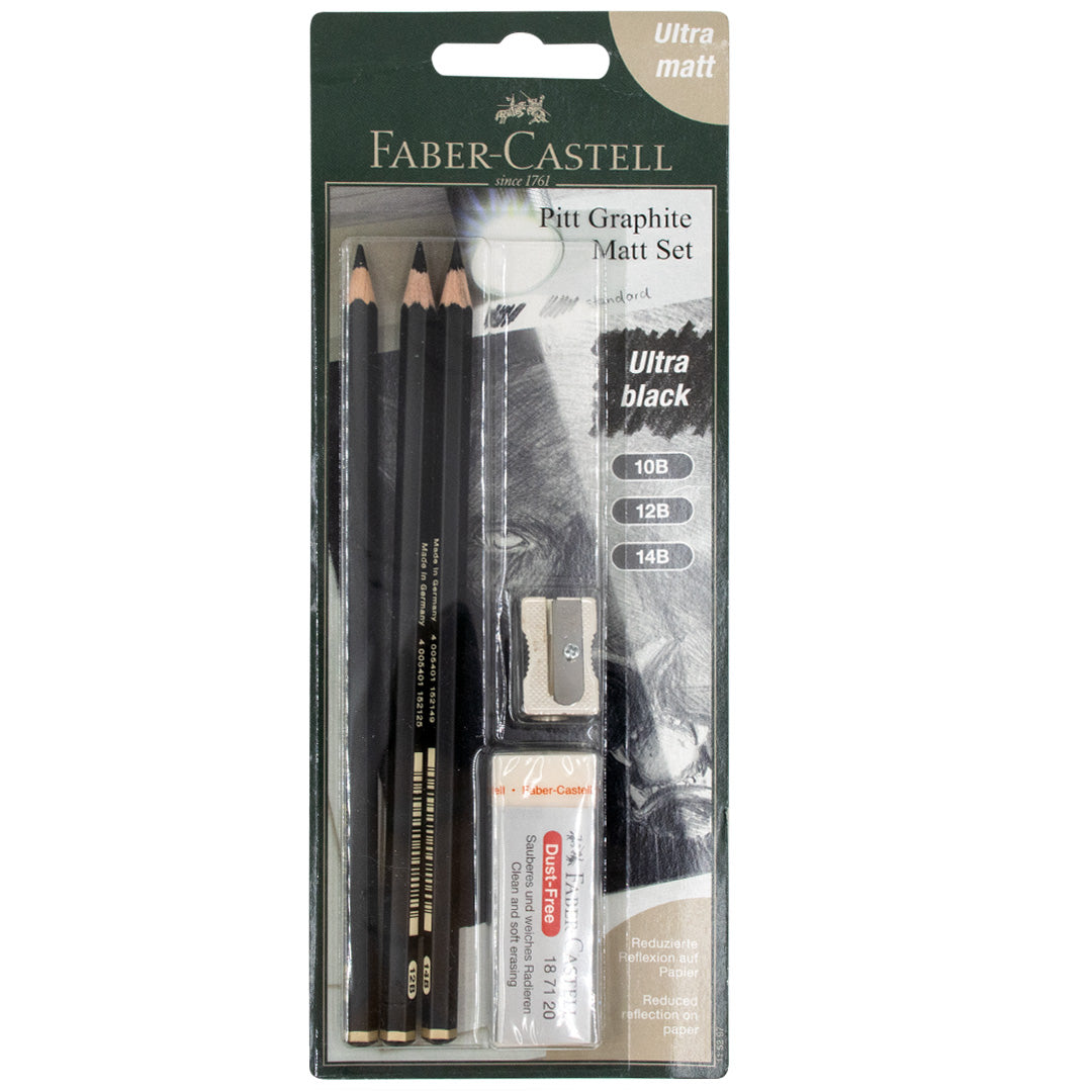 Faber-Castell Pitt Graphite Matt Pencil Set of 3 10B 12B 14B