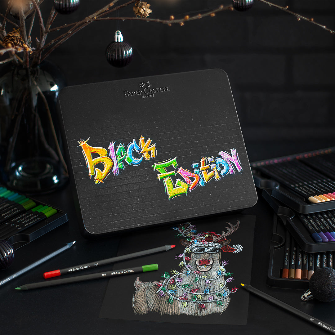 Faber-Castell Colour Pencils Black Edition Tin of 100