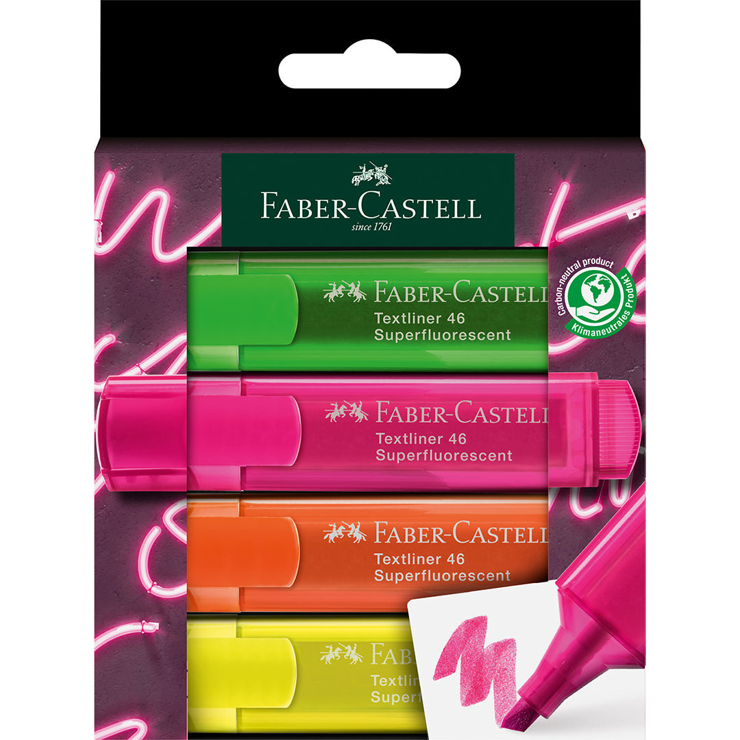 Faber-Castell Textliner 46 Neon Wallet of 4 GenZ