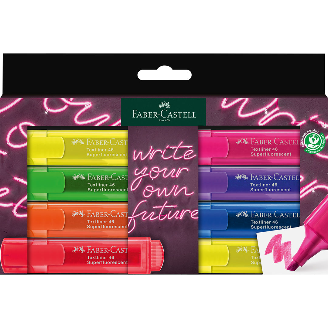 Faber-Castell Textliner 46 Neon Wallet of 8 GenZ