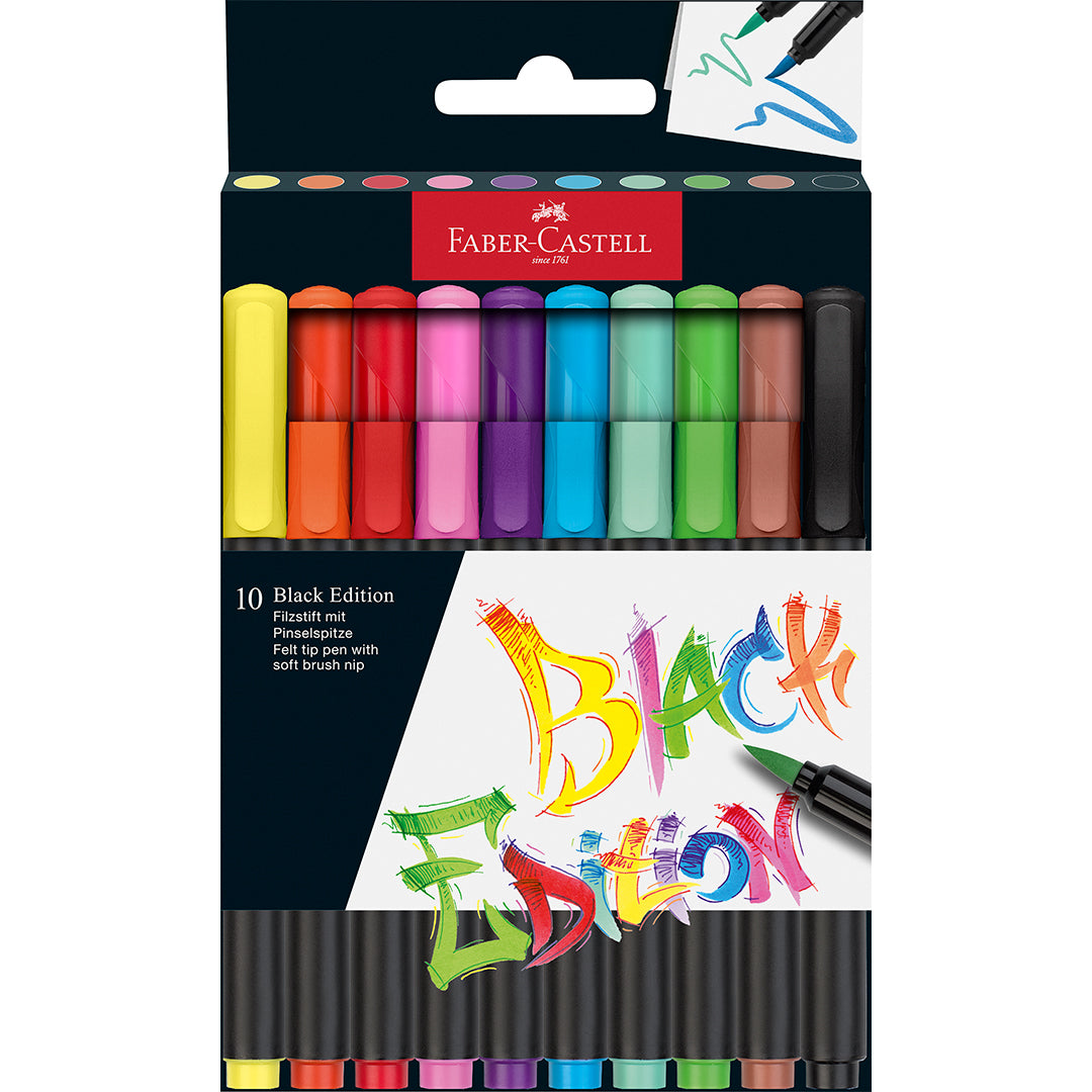 Faber-Castell Brush Pens Black Edition Set of 10