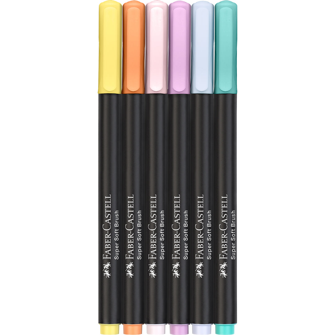 Faber-Castell Brush Pens Black Edition Set of 6 Pastel