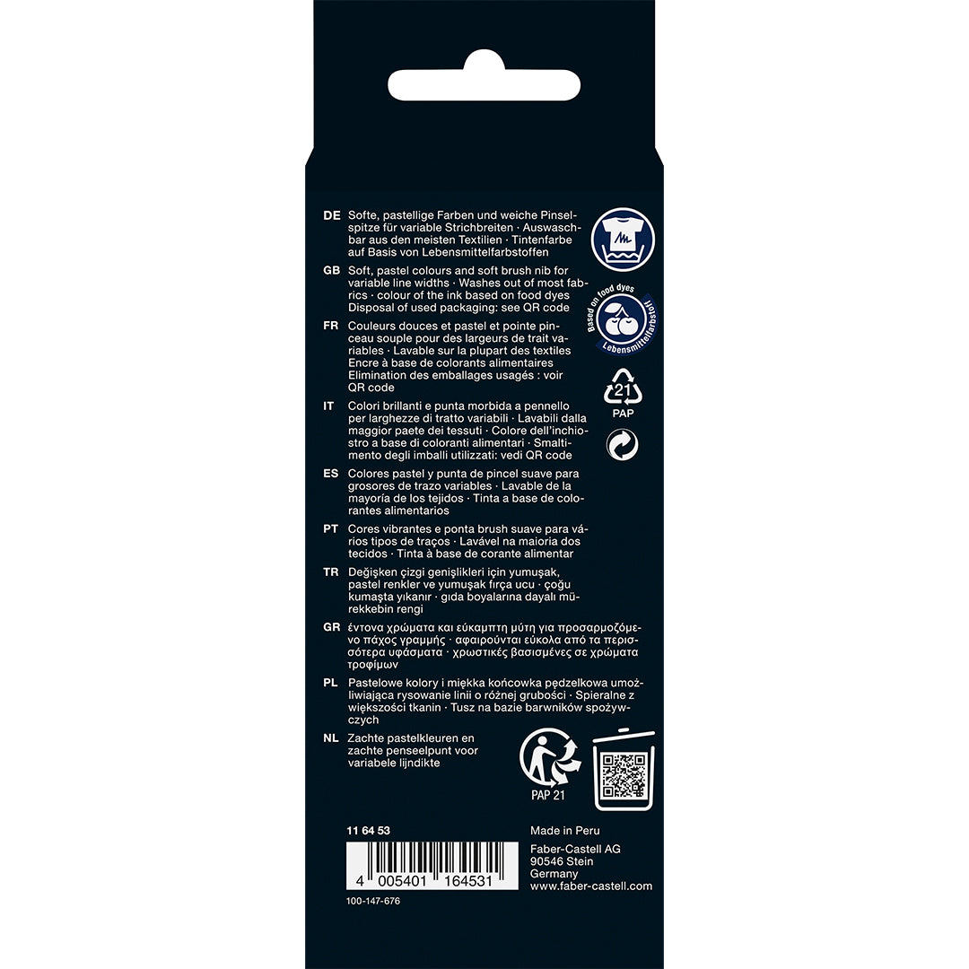Faber-Castell Brush Pens Black Edition Set of 6 Pastel