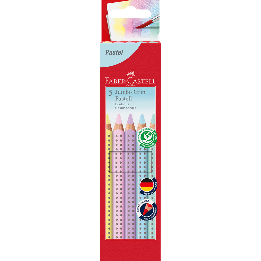 Faber-Castell Jumbo Grip Coloured Pencil Pastel Set of 5