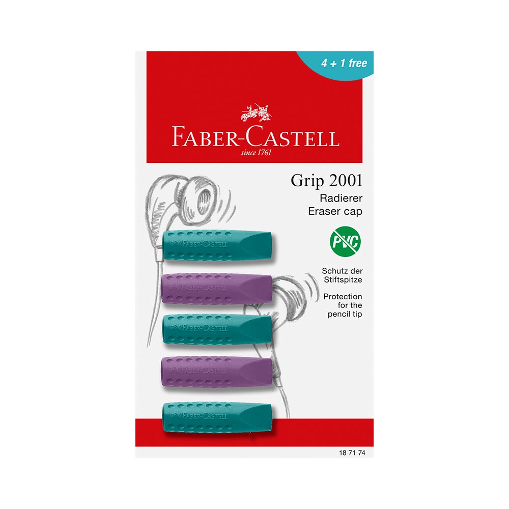 Faber-Castell Grip 2001 Eraser Cap Set of 5
