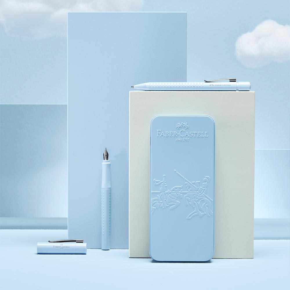 Faber-Castell Grip 2010 Fountain Pen & Ballpoint Pen Set Sky Blue