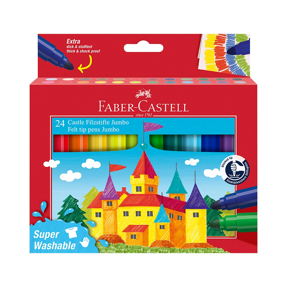 Faber-Castell Fibre-Tip Pen Jumbo Set of 24 Superwashable