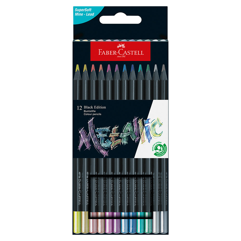 Faber-Castell Colour Pencils Black Edition Metallic Set of 12