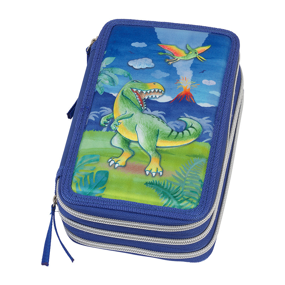 Faber-Castell Triple Decker Filled School Pencil Case Dinosaur