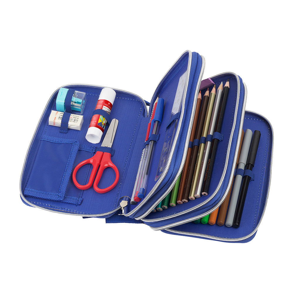Faber-Castell Triple Decker Filled School Pencil Case Dinosaur