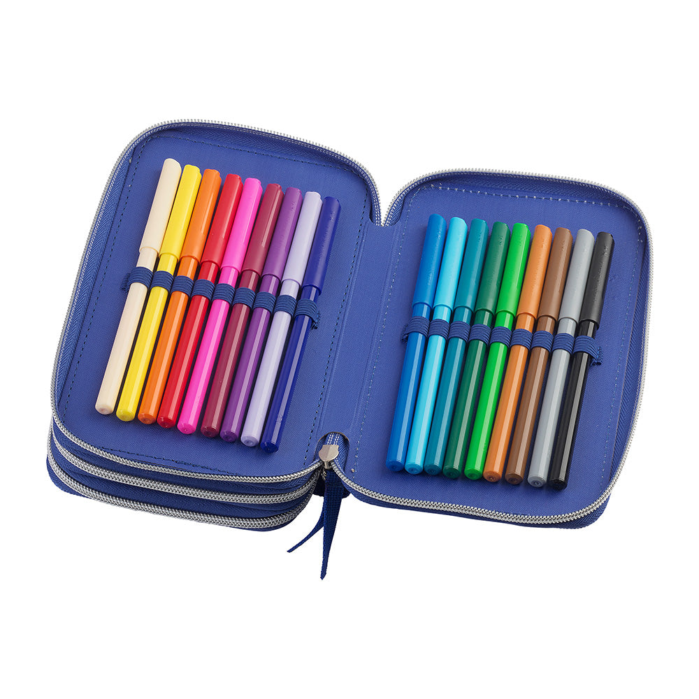 Faber-Castell Triple Decker Filled School Pencil Case Dinosaur