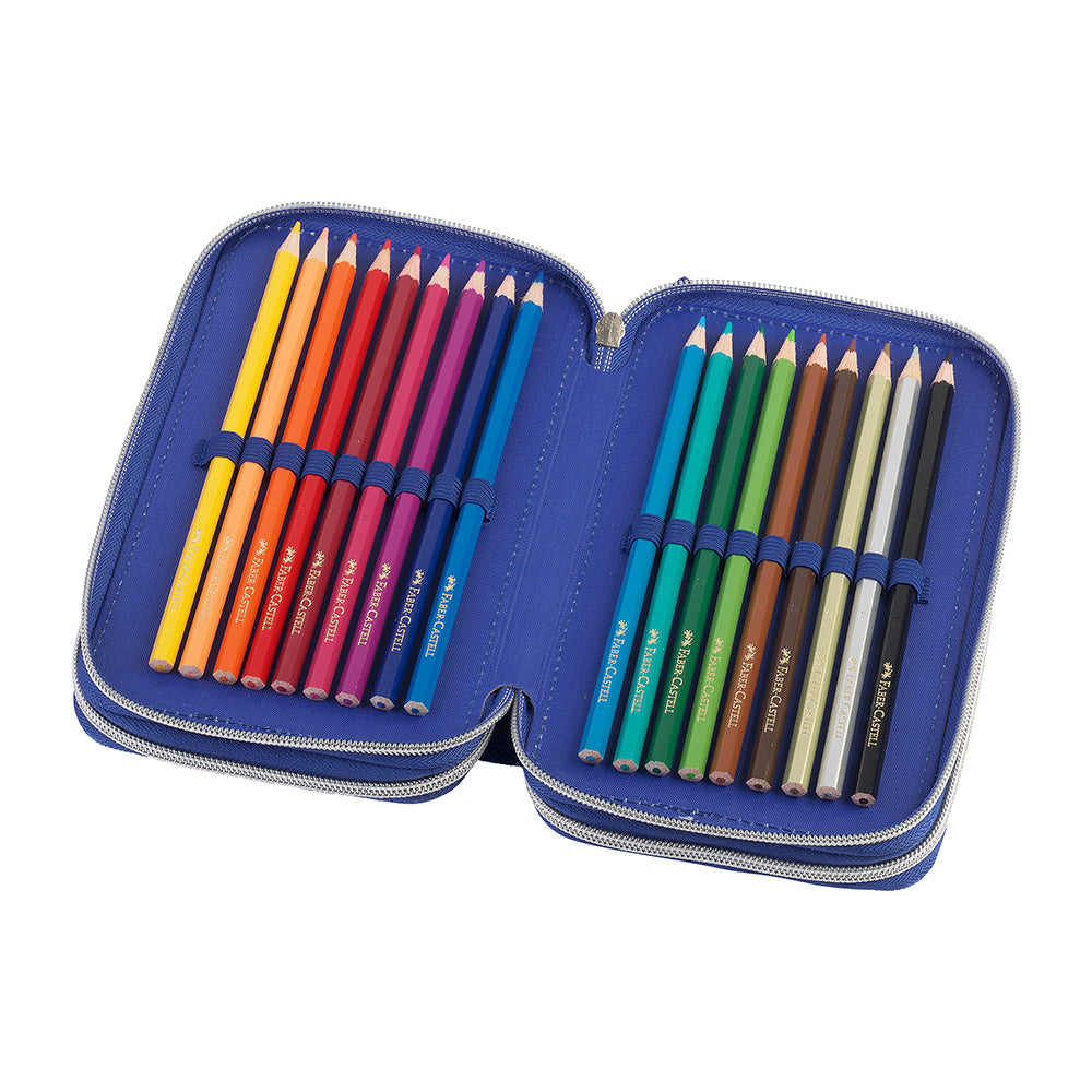 Faber-Castell Triple Decker Filled School Pencil Case Dinosaur