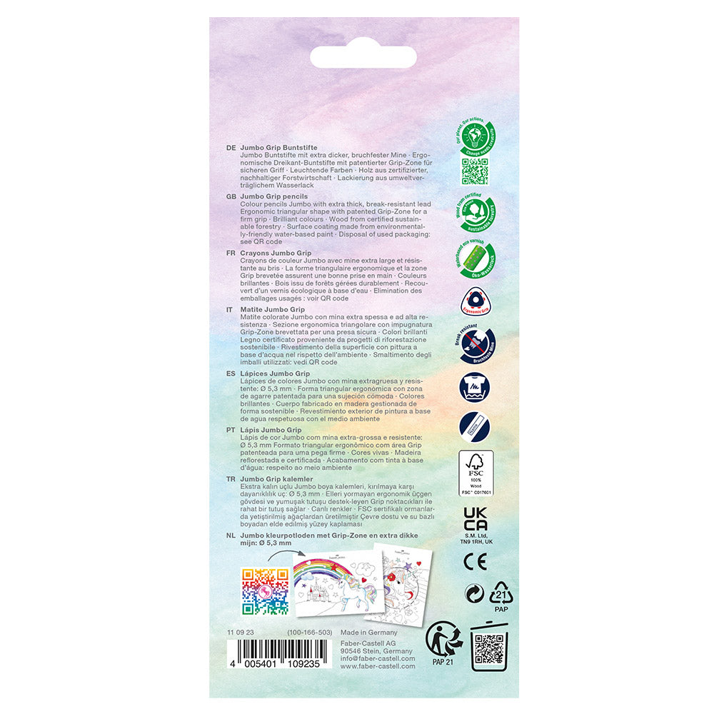 Faber-Castell Jumbo Grip Colour Pencil Set of 10