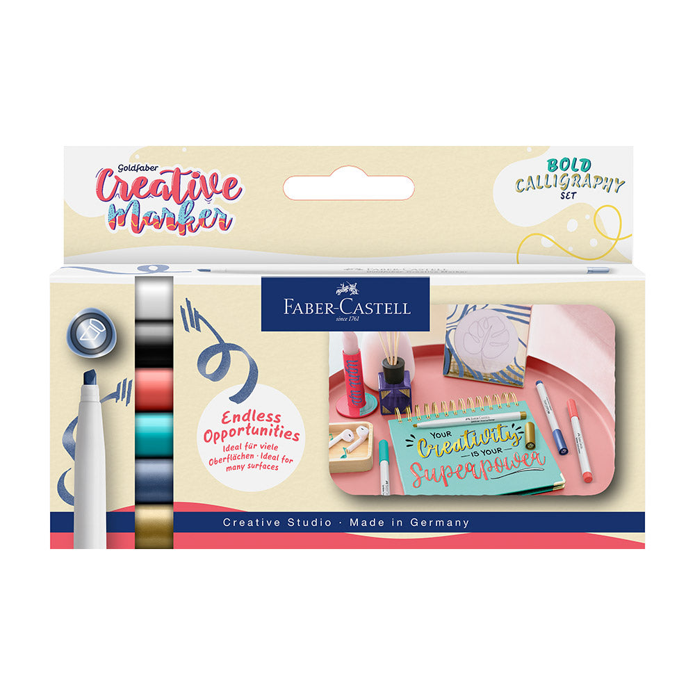Faber-Castell Creative Marker Calligraphy Tip Set of 6