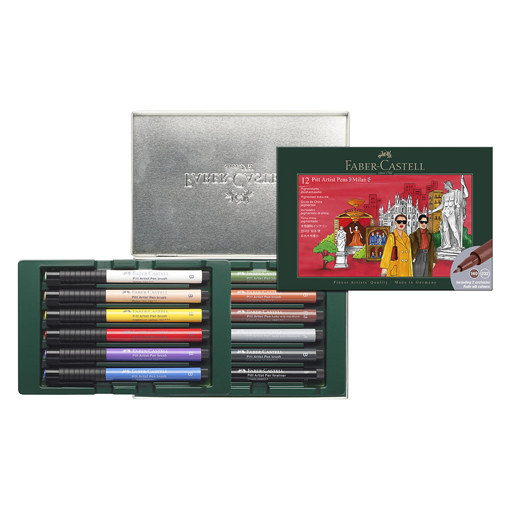 Faber-Castell Pitt Artist Brush Pen City Gift Set of 12 Milan