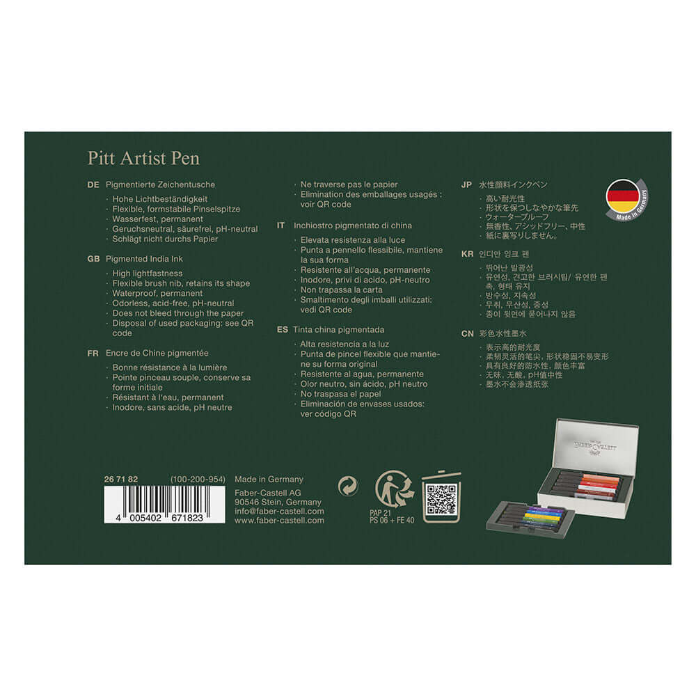 Faber-Castell Pitt Artist Brush Pen City Gift Set of 12 Milan