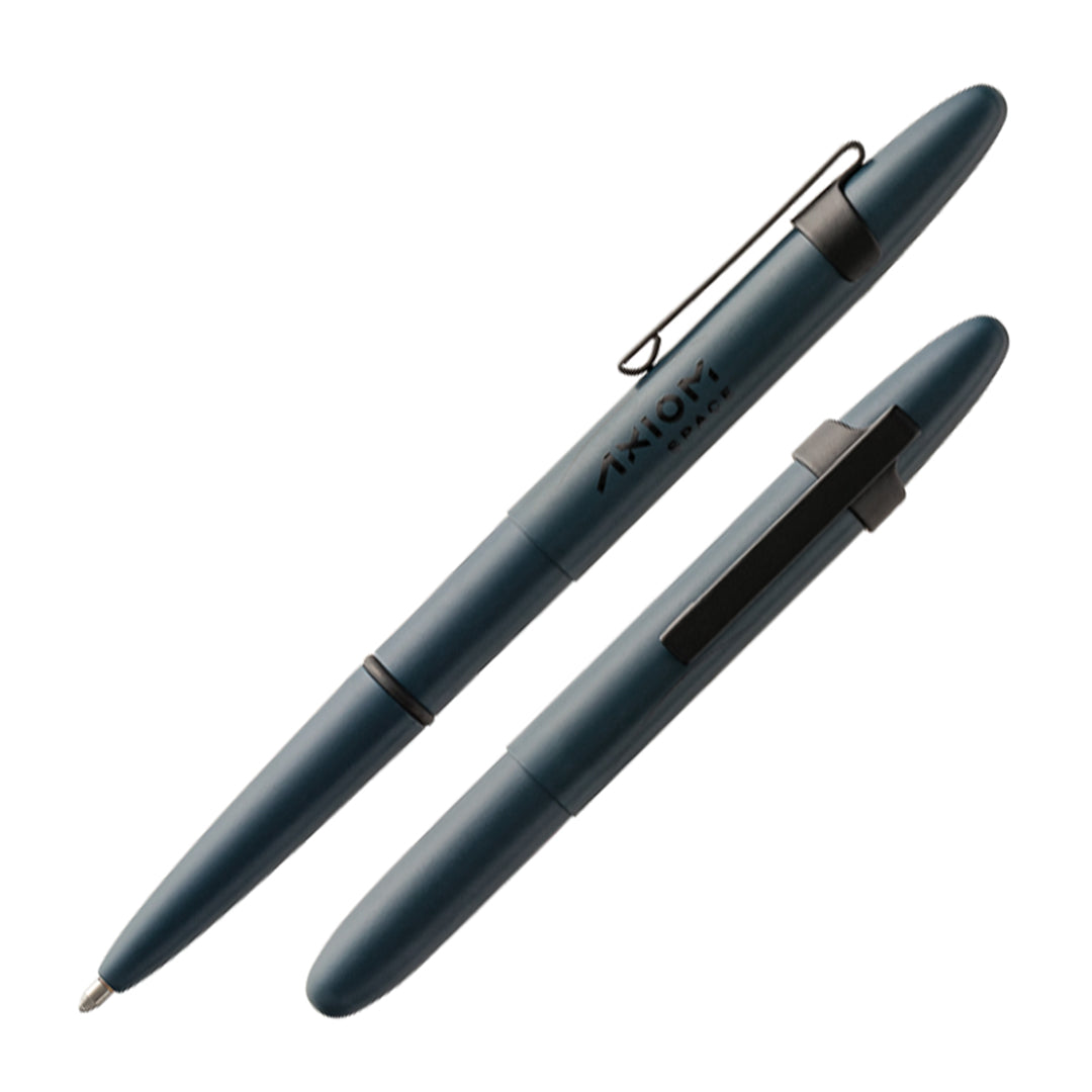 Fisher Space Pen Elite Navy Blue Cerakote Bullet Space Pen With Matte Black Pocket Clip and Axiom Space Logo