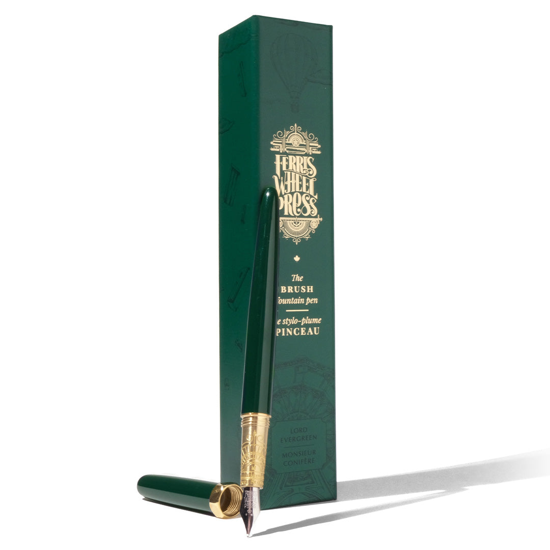 Ferris Wheel Press Brush Fountain Pen Lord Evergreen