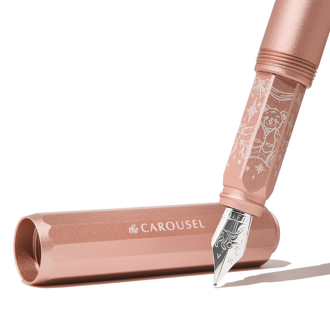 Ferris Wheel Press Aluminium Carousel Fountain Pen Rose Petal Plush