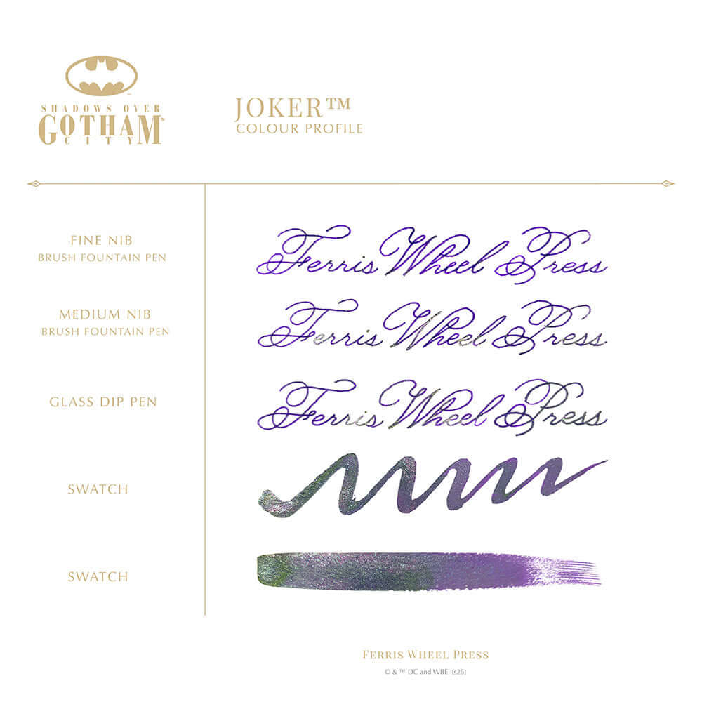 Ferris Wheel Press x Warner Bros. Batman Fountain Pen Ink 38ml Joker