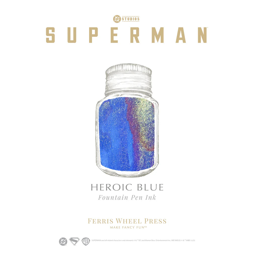 Ferris Wheel Press Superman Fountain Pen Ink 28ml Heroic Blue