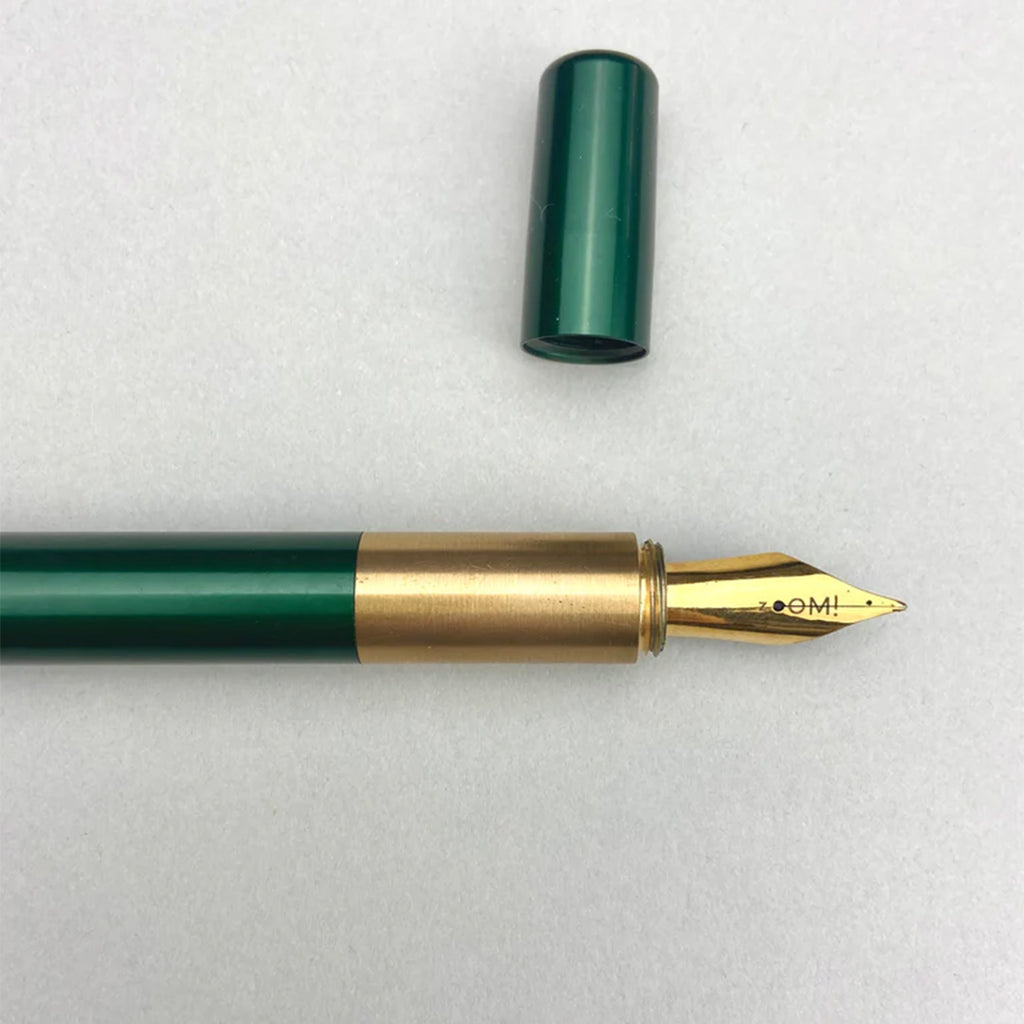 The Good Blue L130 Aluminium and Brass Fountain Pen British Racing Green by The Good Blue at Cult Pens
