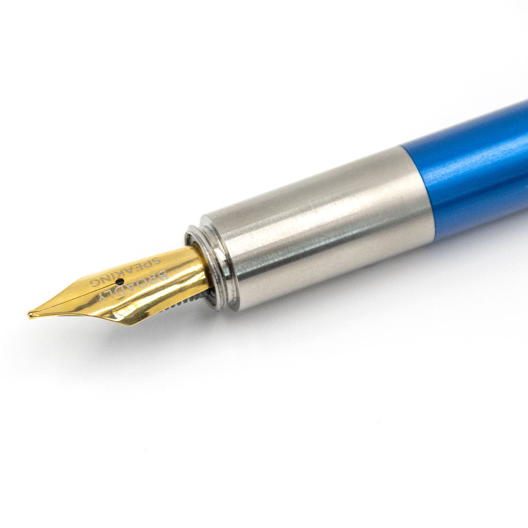 The Good Blue L130 Aluminium and Brass Fountain Pen Azure Blue