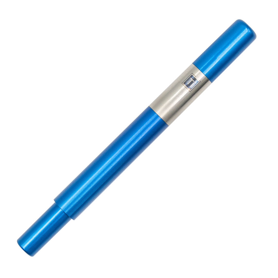 The Good Blue L130 Aluminium and Brass Fountain Pen Azure Blue