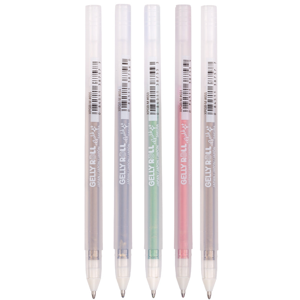 Gelly Roll Silver Shadow Pen Set of 5 by Gelly Roll at Cult Pens