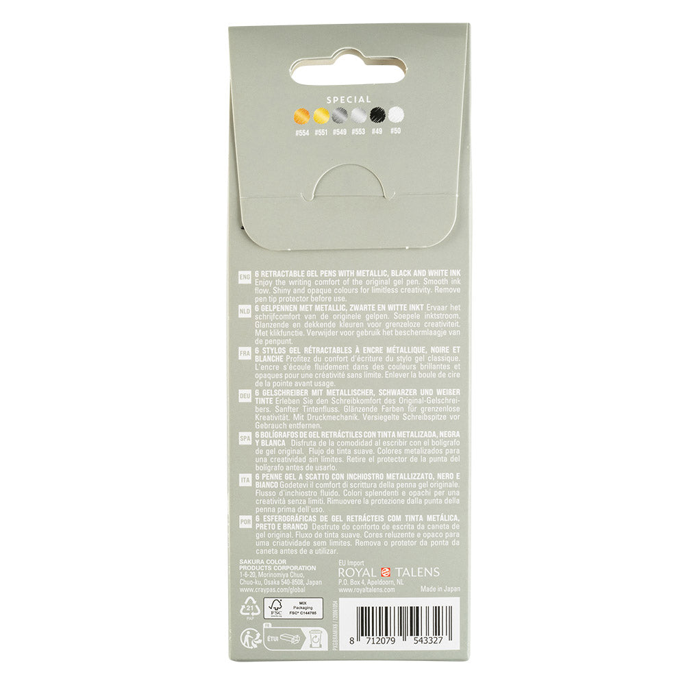 Sakura Gelly Roll Retractable Metallic Mix Set of 6