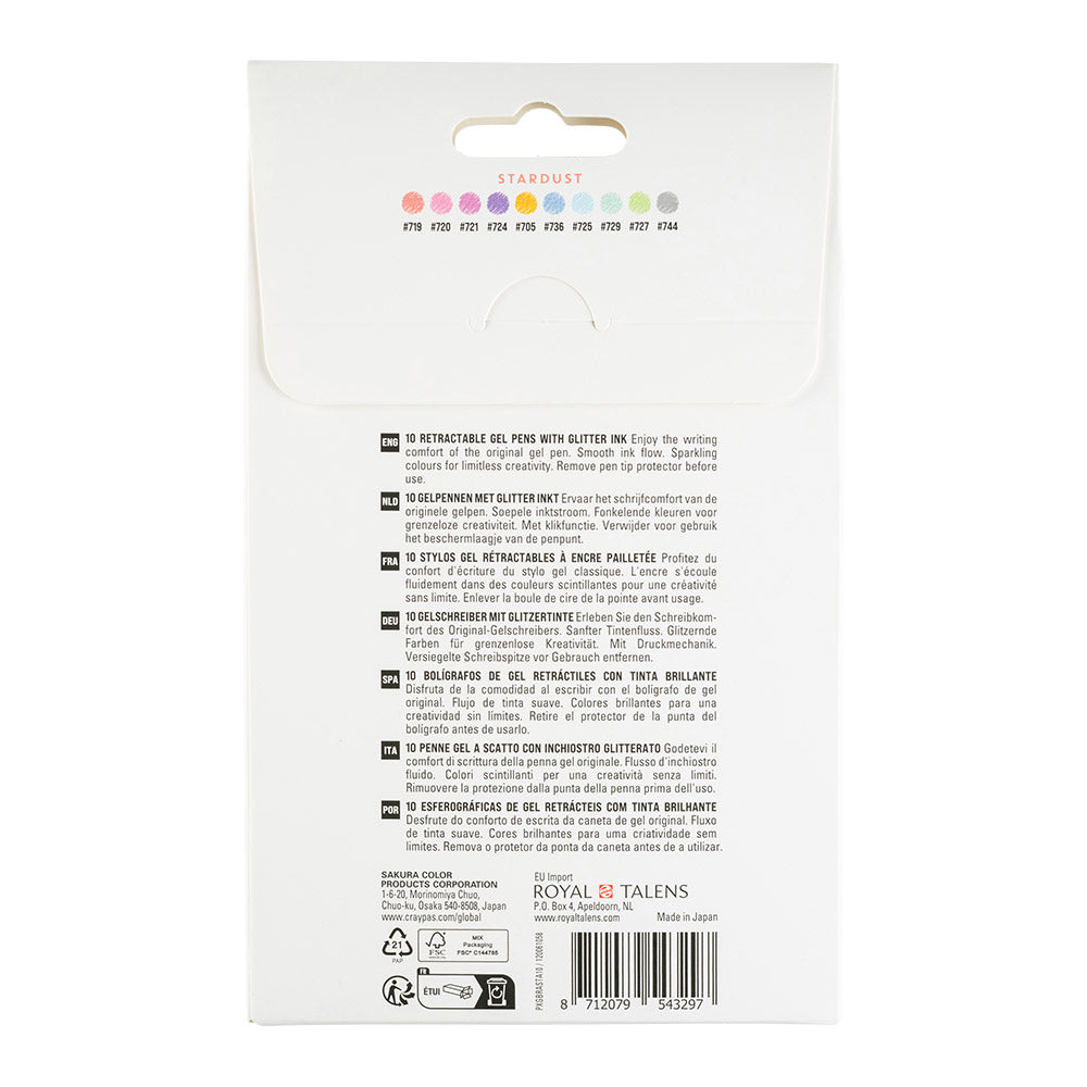 Sakura Gelly Roll Retractable Stardust Set of 10