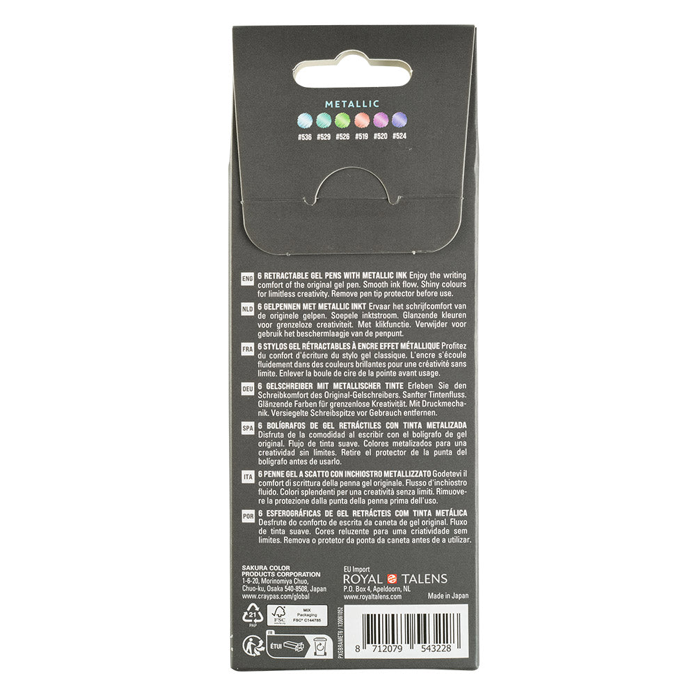 Sakura Gelly Roll Retractable Metallic Set of 6