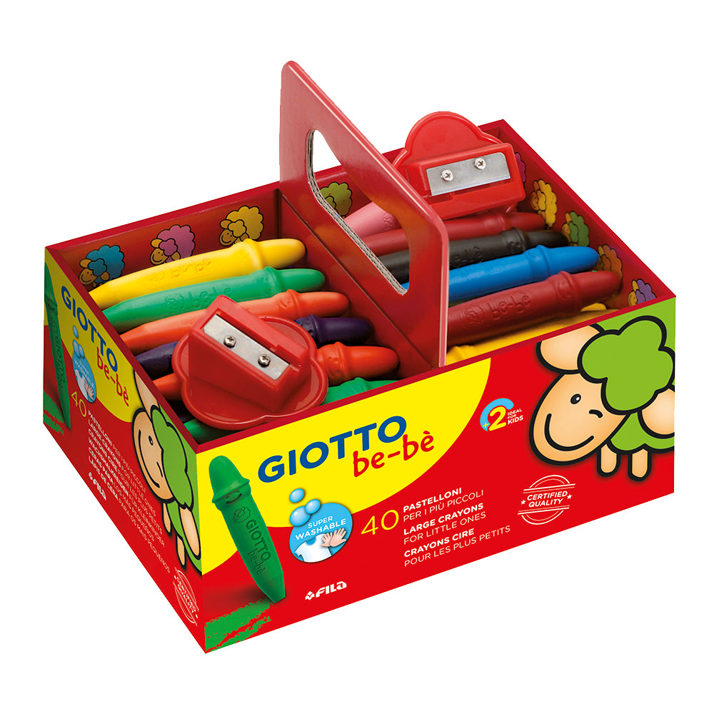 Giotto be-bè Large Crayons With 2 Sharpeners Set of 40