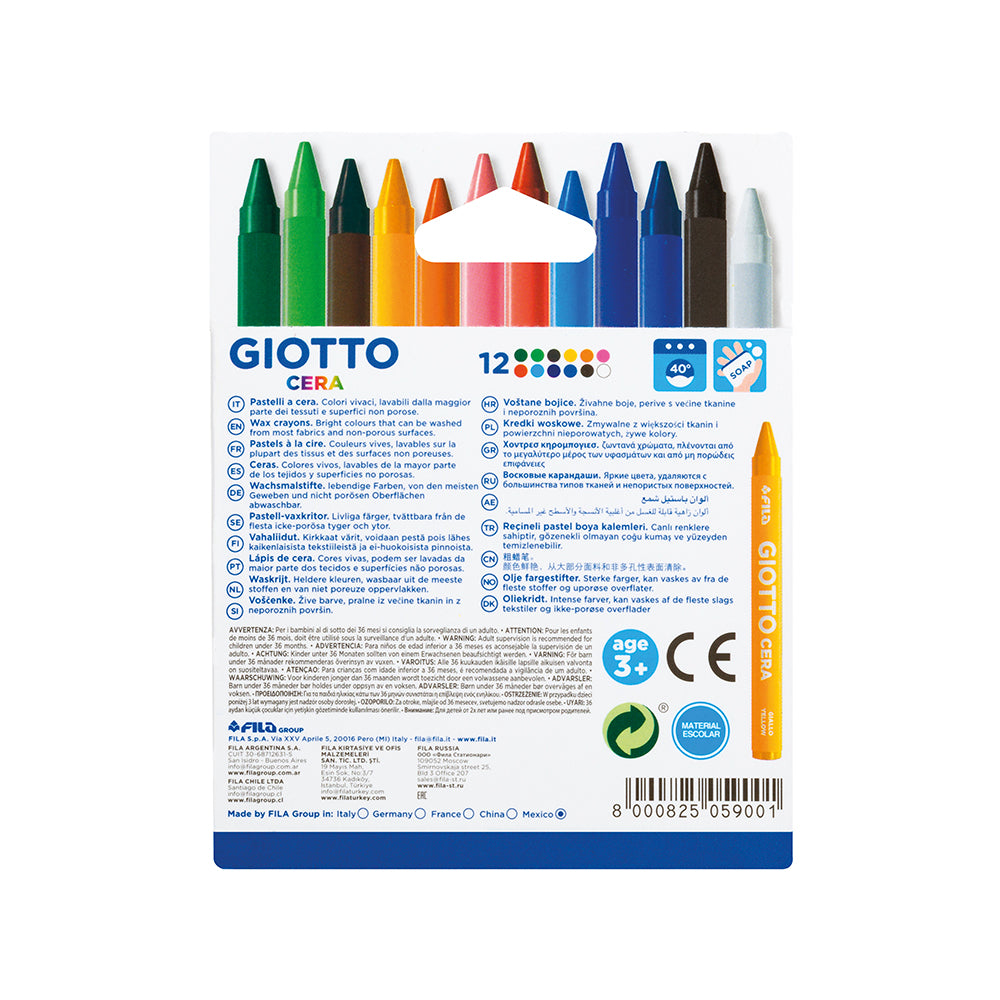 Giotto Cera Crayons Wax Maxi Set of 12