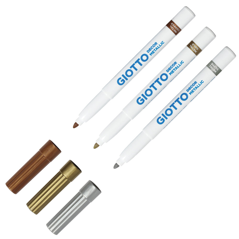 Giotto Decor Materials Multisurface Paint Markers Set of 5 Metallic