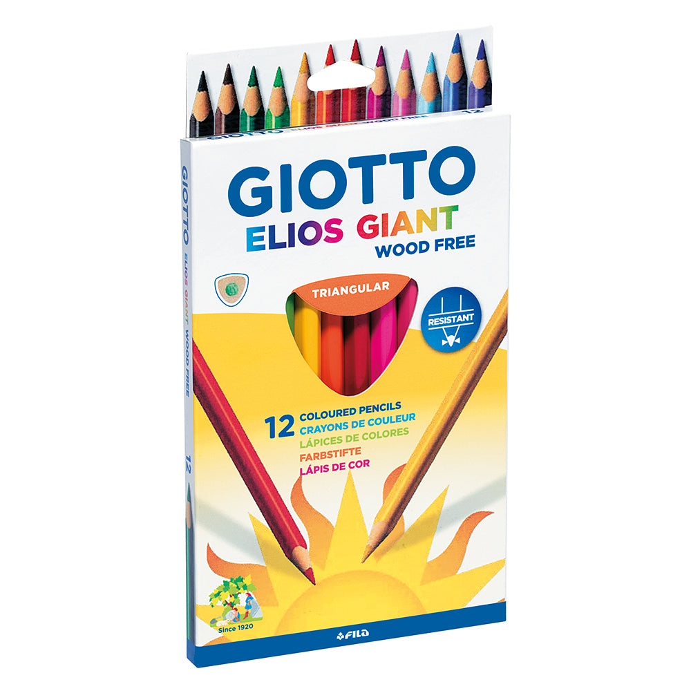 Giotto Elios Wood Free Giant Colouring Pencils Set of 12