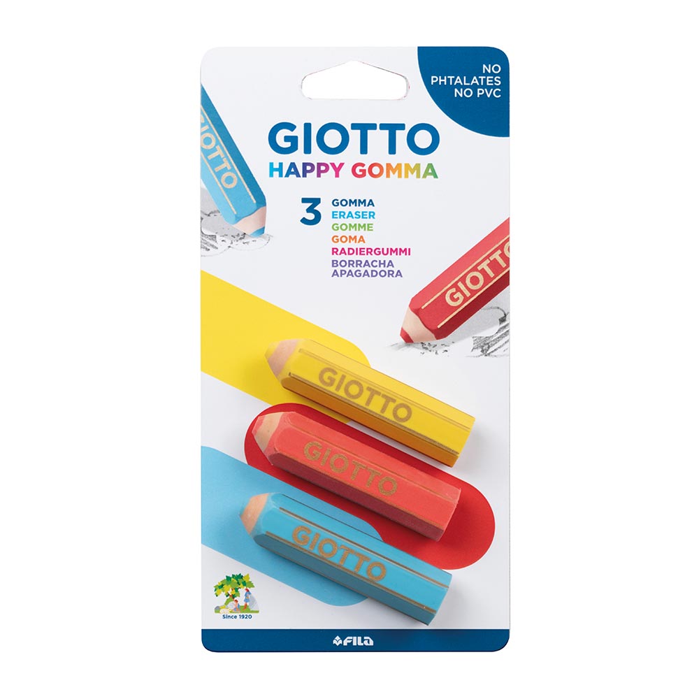 Giotto Happy Gomma Eraser Set of 3