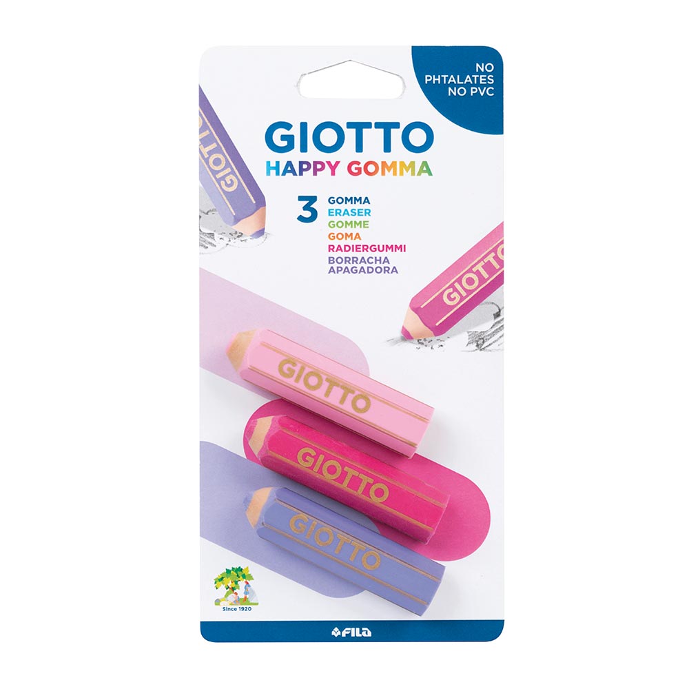 Giotto Happy Gomma Eraser Set of 3