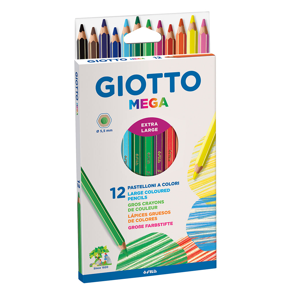 Giotto Mega Chunky Coloured Pencils Set of 12