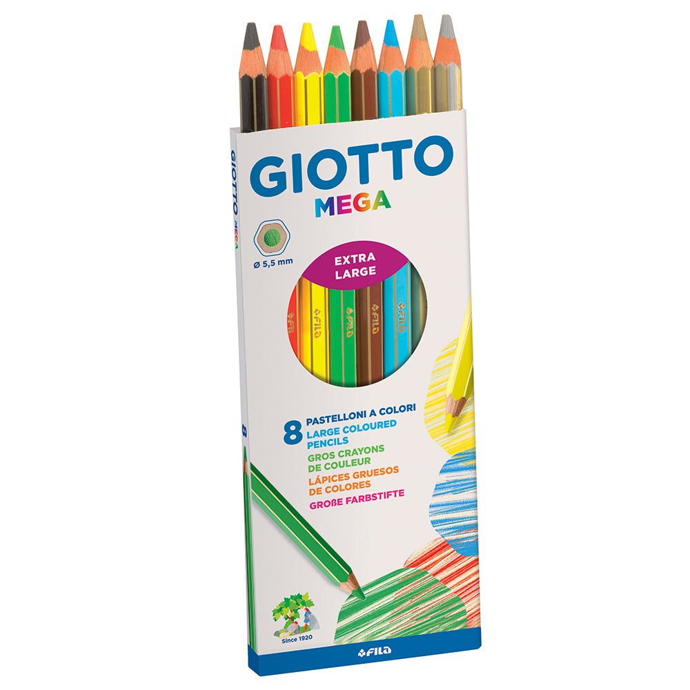 Giotto Mega Chunky Coloured Pencils Set of 8