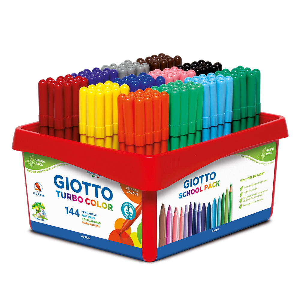 Giotto Turbo Color Super Washable Fibre Pens Schoolpack Set of 144