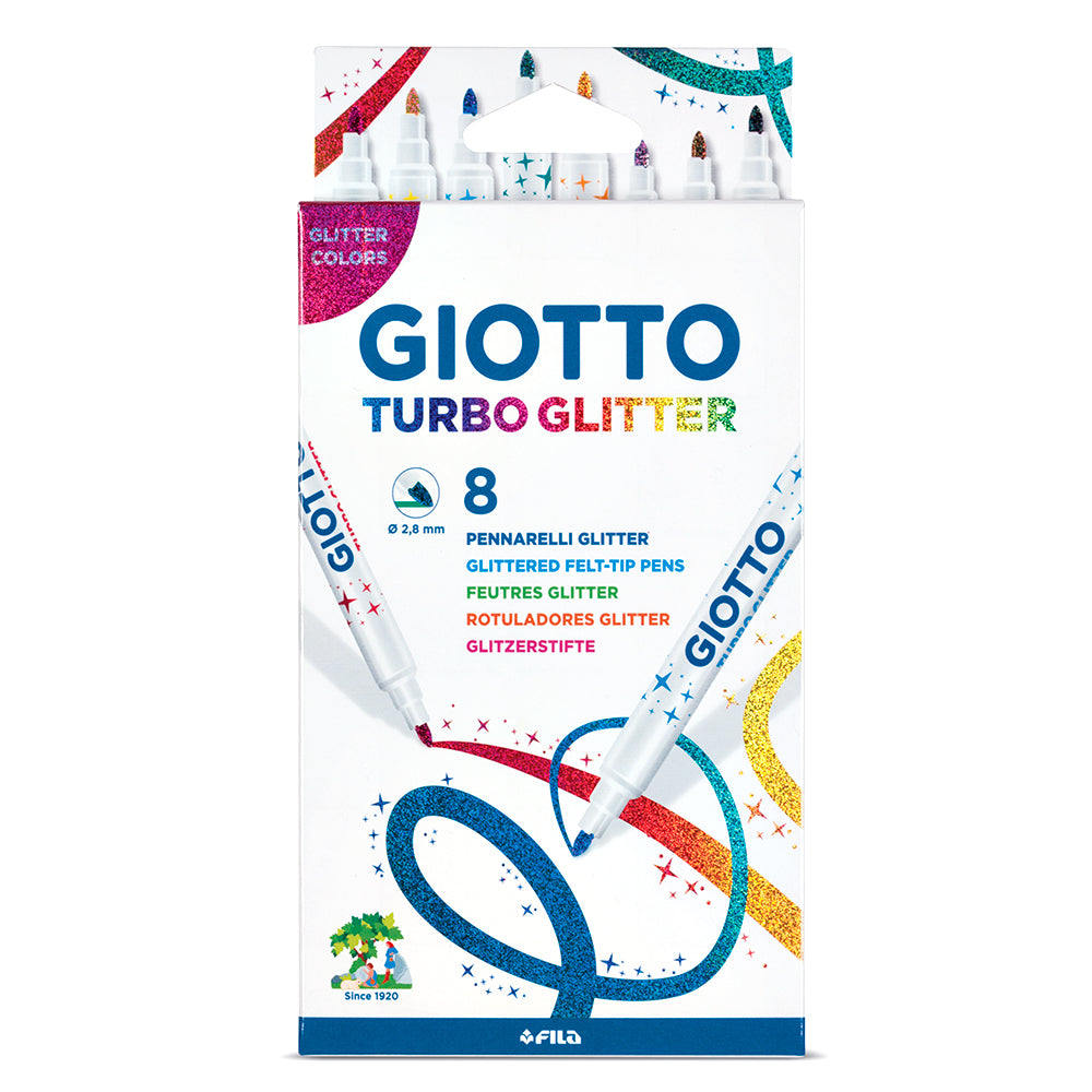 Giotto Turbo Glitter Fibre Pens Set of 8