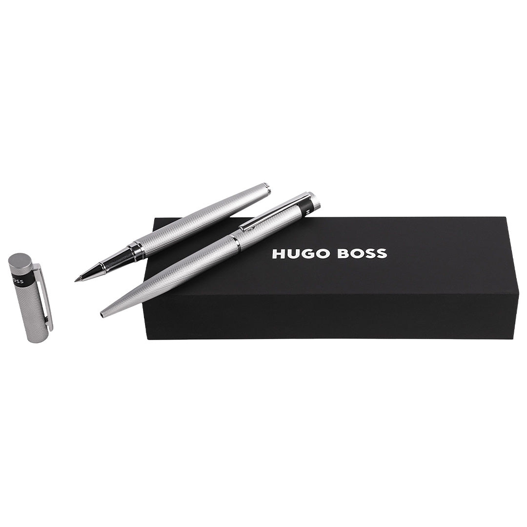Hugo Boss Set Loop Diamond Chrome (Ballpoint Pen & Rollerball Pen)