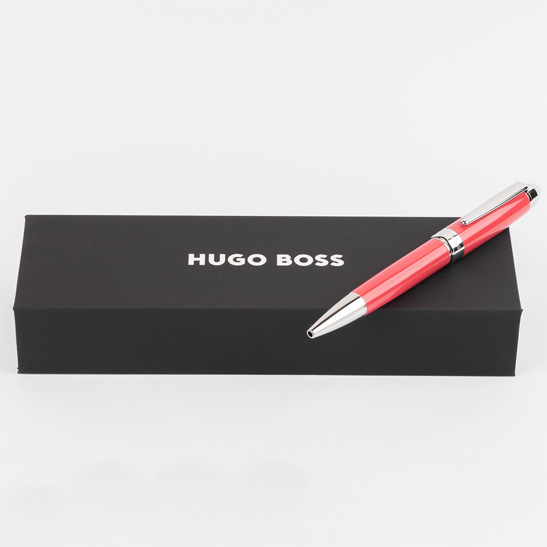 Hugo Boss Ballpoint Pen Icon Coral/Chrome