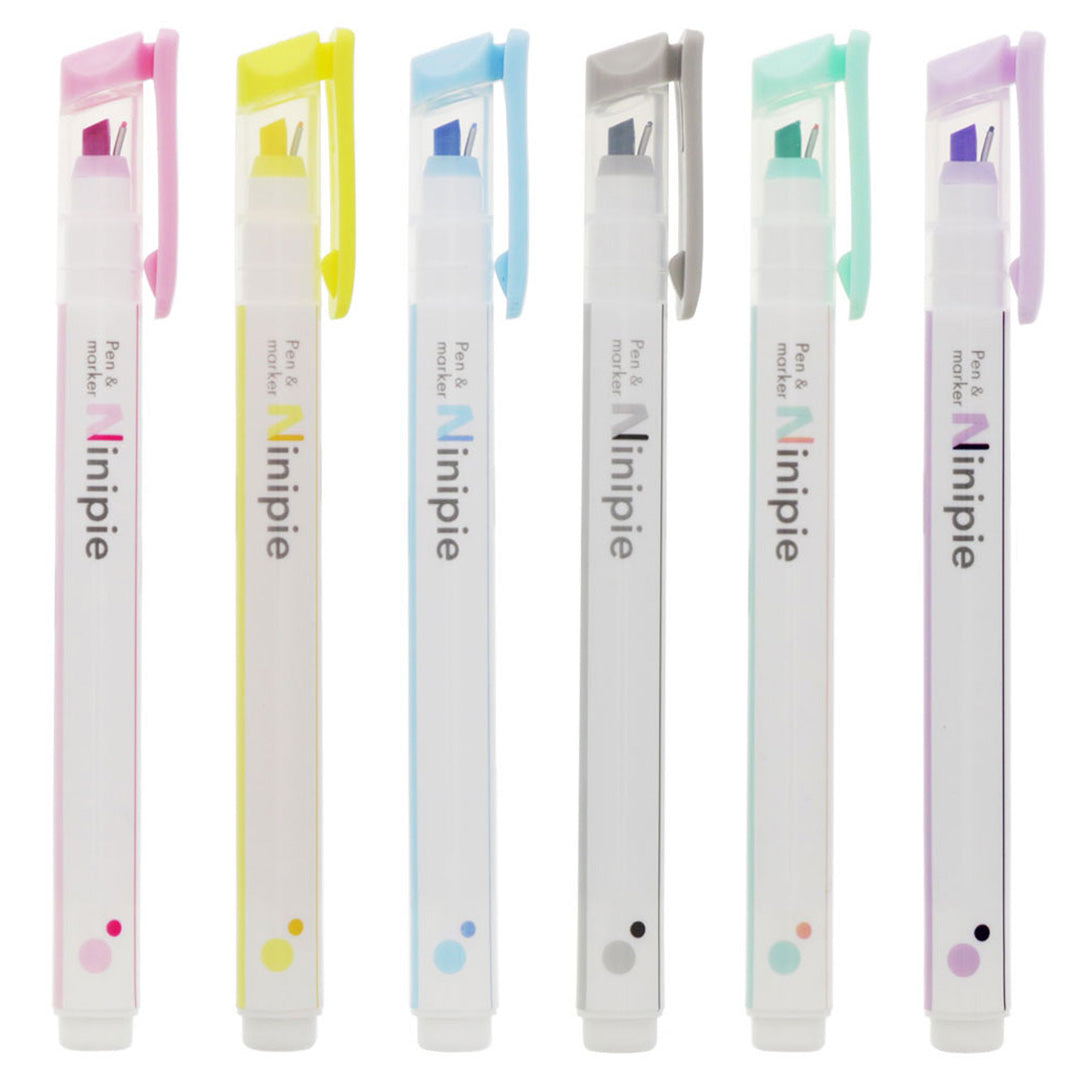 Sun-Star NINIPIE Highlight and Mark Pen Set of 6