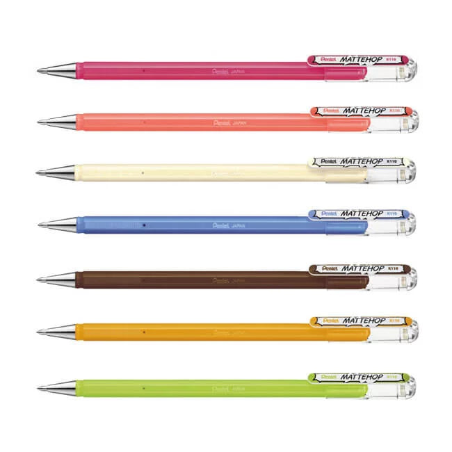 Pentel Mattehop Gel Pen Sweet Colours Set of 7