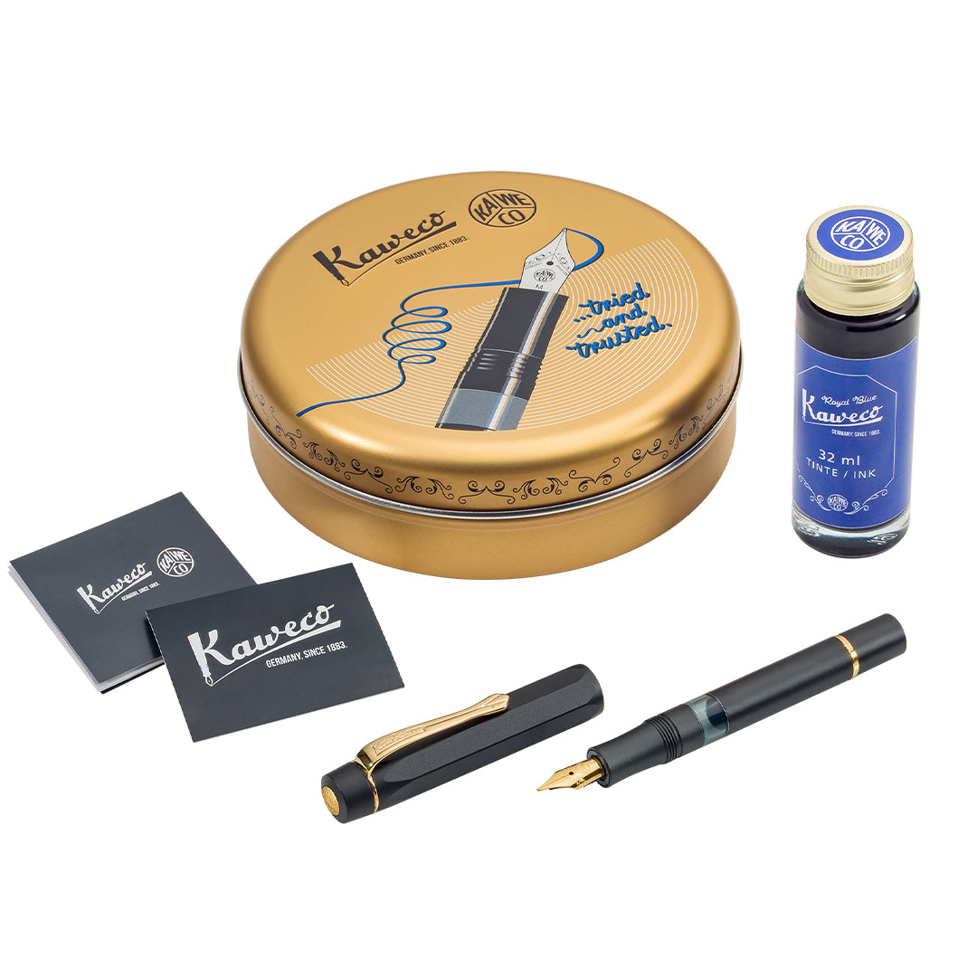 Kaweco Sport Piston Filler Fountain Pen and 32ml Ink Set Black