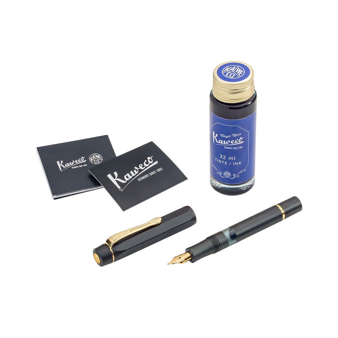 Kaweco Sport Piston Filler Fountain Pen and 32ml Ink Set Black