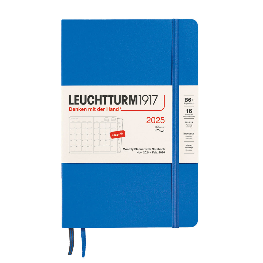 LEUCHTTURM1917 Monthly Planner & Notebook 2025 B6+ Sky Blue